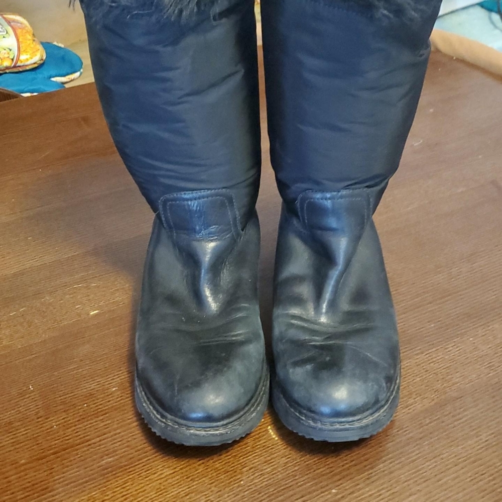 Prada black leather boots